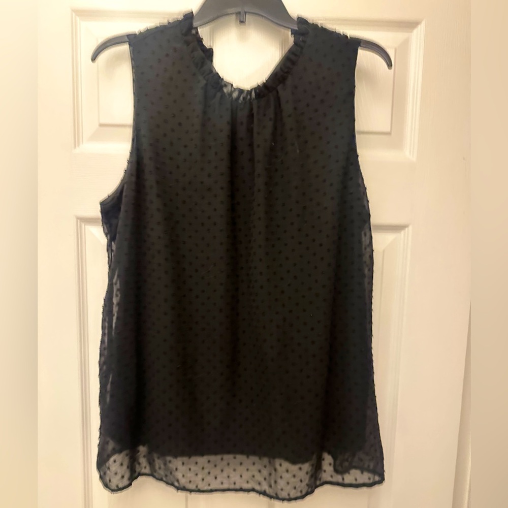 Black Raised Dot tank top blouse